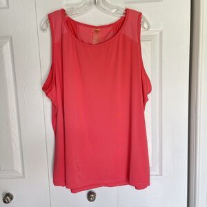 Women tank top mesh orange Plus Size 2X